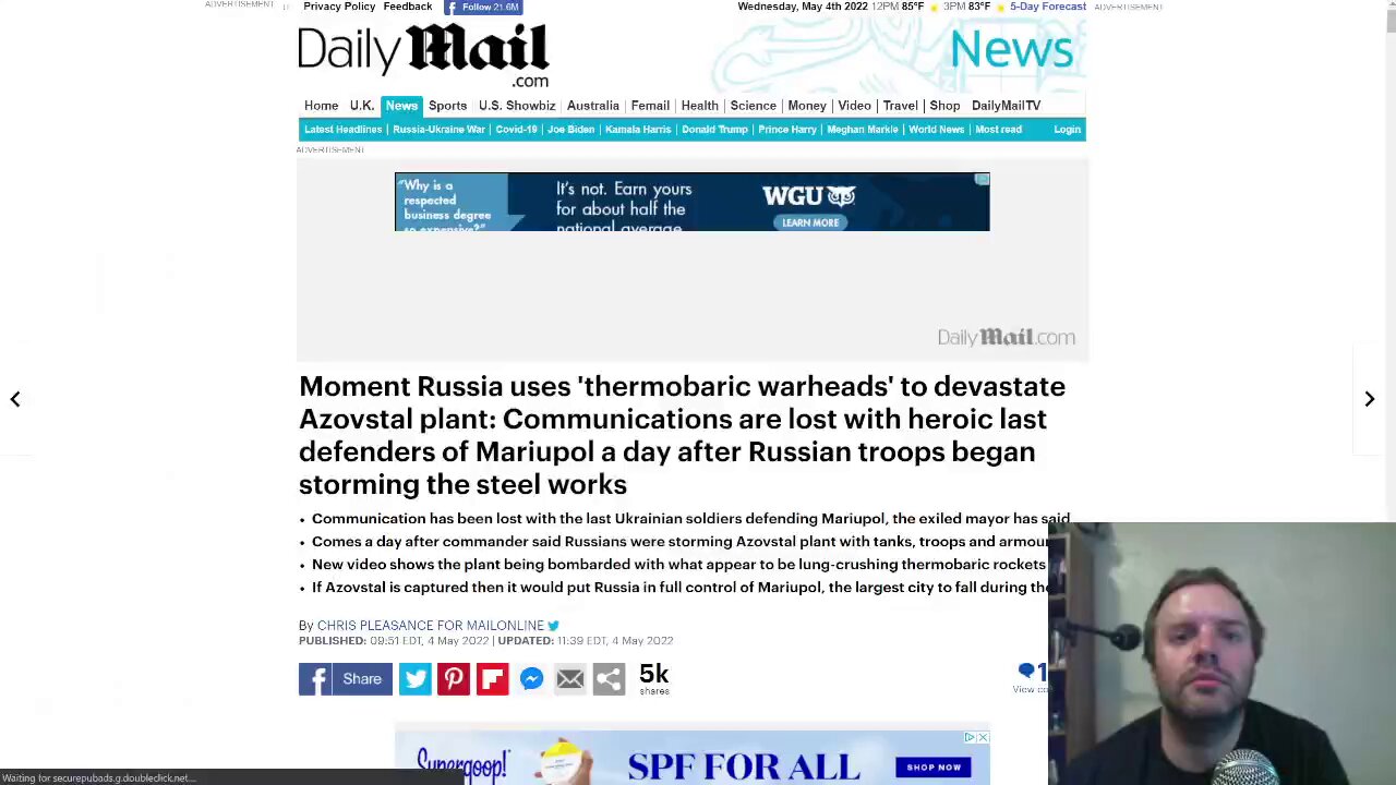 Footage has come out of Russia supposedly using thermobaric warheads on Azovstal steel plant