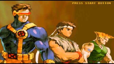 Marvel vs Capcom 2 Arcade Mode Gameplay Ryu, Cyclops, Guile