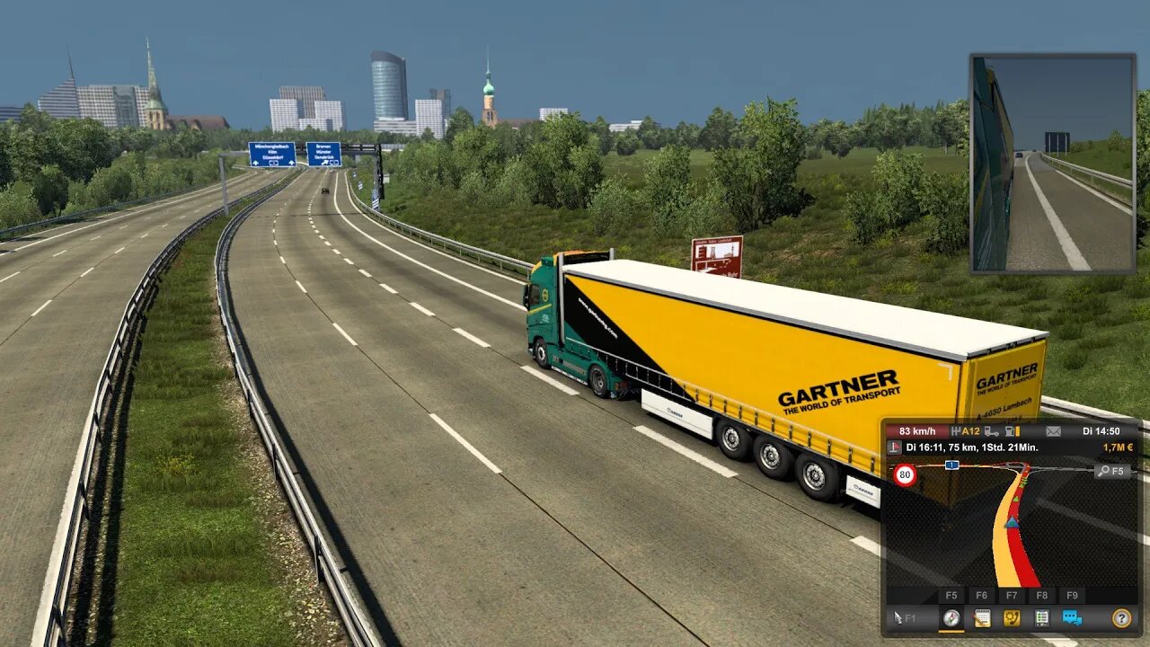 Eurotrucksimulator 2. Mit dem LKW durch Europa Auf der Pro Mod mit guter Musik.