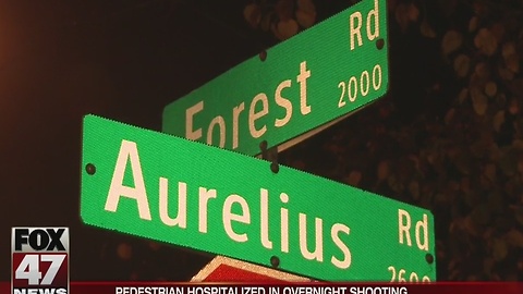 Pedestrian hospitalized in overnight shooting