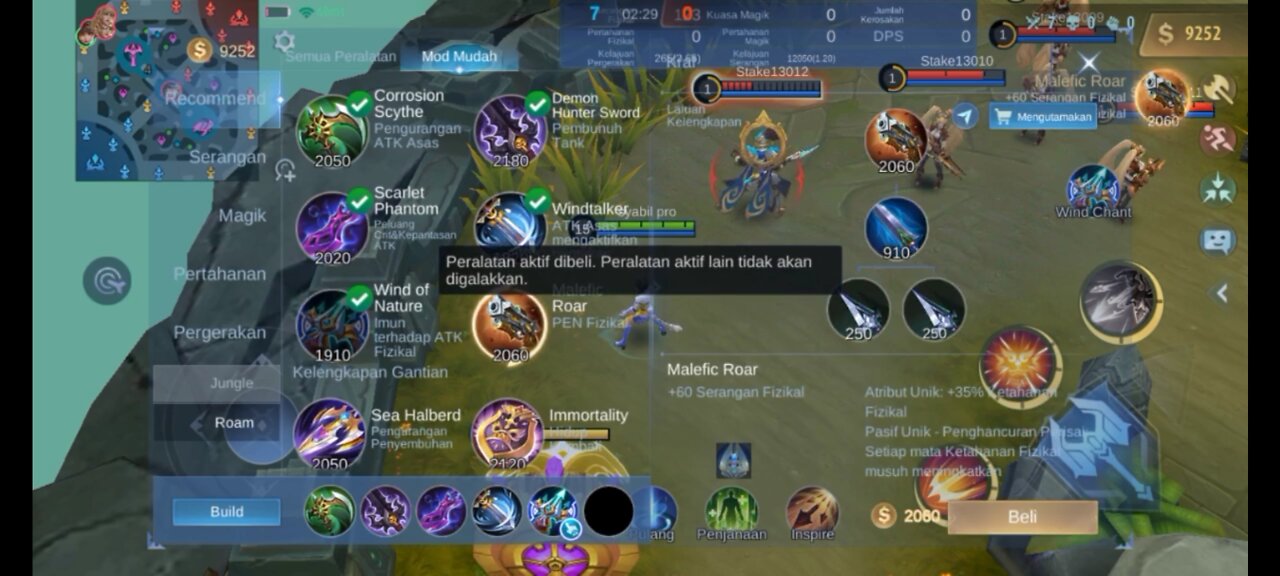 Build wanwan + Savage 1 vs 5 || Mobile Legends