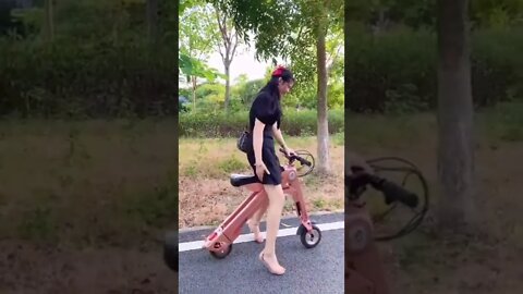 SuperWoman With Electric vehicle #shorts #bike #vehicle