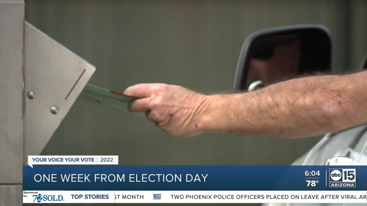 Voters drop off ballots with 1 week before Election Day