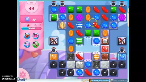 Candy Crush Level 696 Audio Talkthrough, 2 Stars 0 Boosters