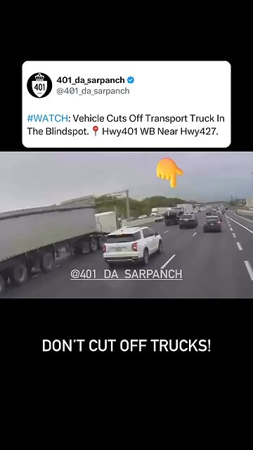 Transport Truck Cut Off In Toronto