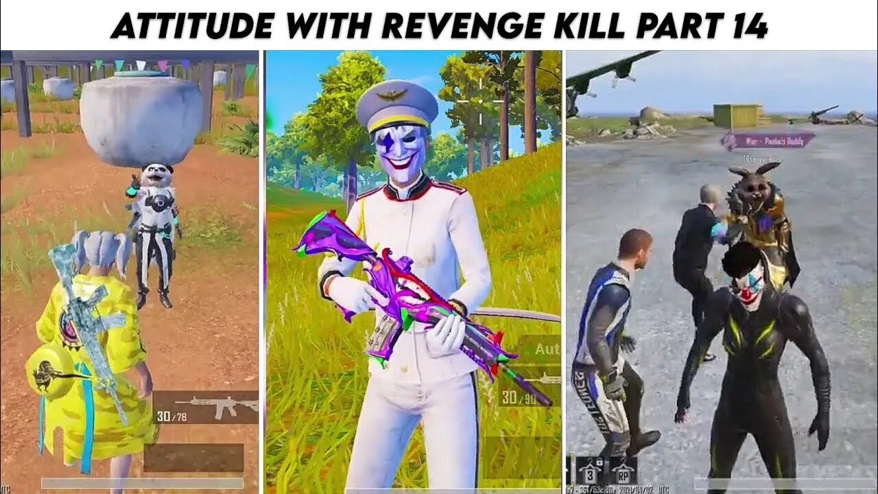 Pubg Mobile Attitude 😈 With Revenge Kill Max Blood Raven X- Suit | Part 14 | Xbot 2.0