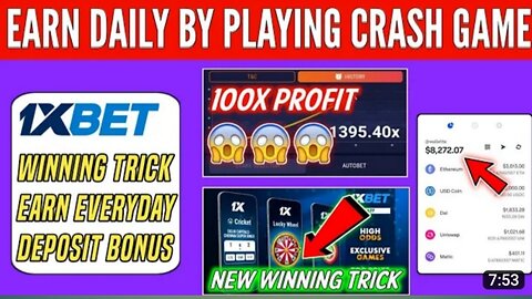 Earn money daily 100 percent 😍|crash game winning tricks🥰|1xbet crash game