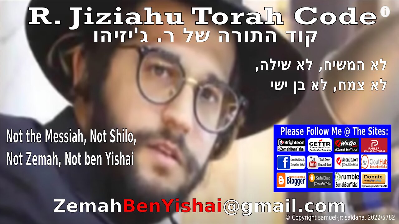 R. Jiziahu Is Not The Messiah Torah Code By #Shiloh_ZemahBenYishai