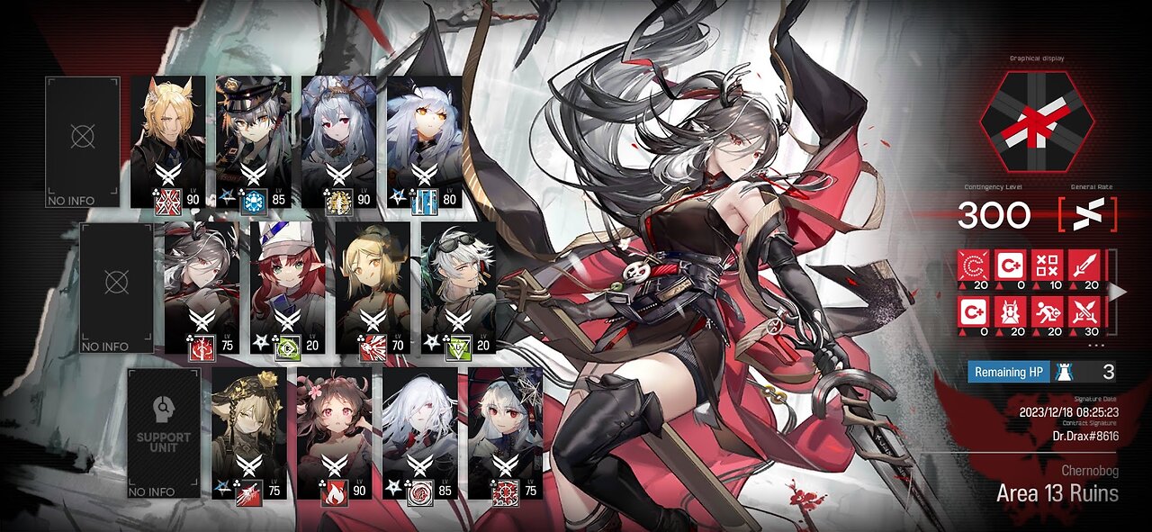 [Arknights] (Pinch-Out Experimental Operation) Area 13 Ruins 300 points