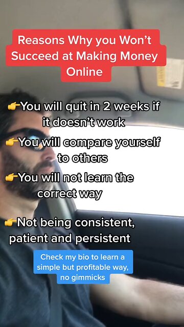 Reasons why you won’t succeed at making money online