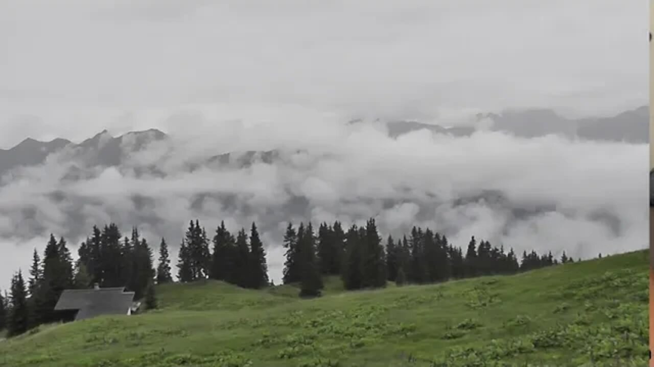 Alps; rain and clouds at Hochjoch, Montafon