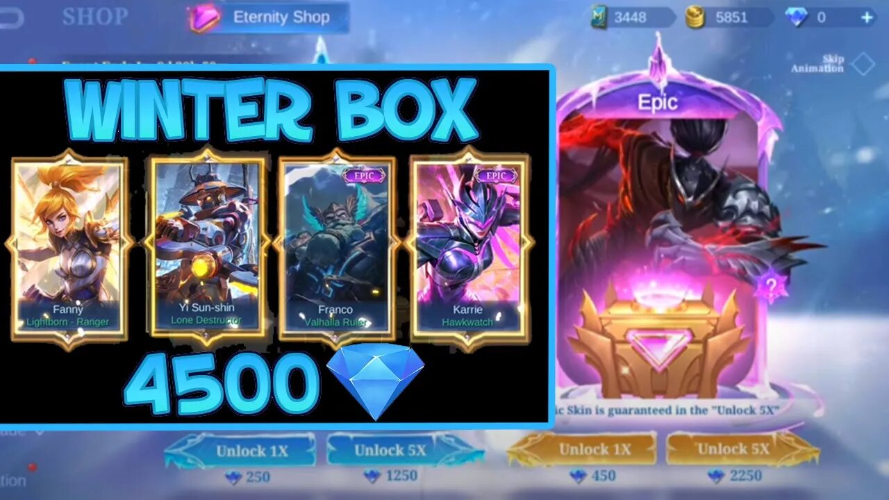 Best Deal at Winter Box December 2021 - 2 Epic Limited 1 Lightborn and YSS Collector only for 4500 💎