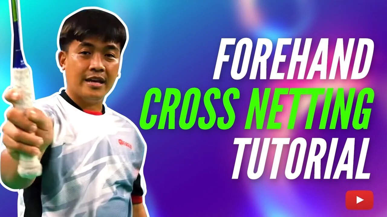 Forehand Cross Netting Badminton Tutorial featuring Fikri fazrin - Indonesian with English Subtitles