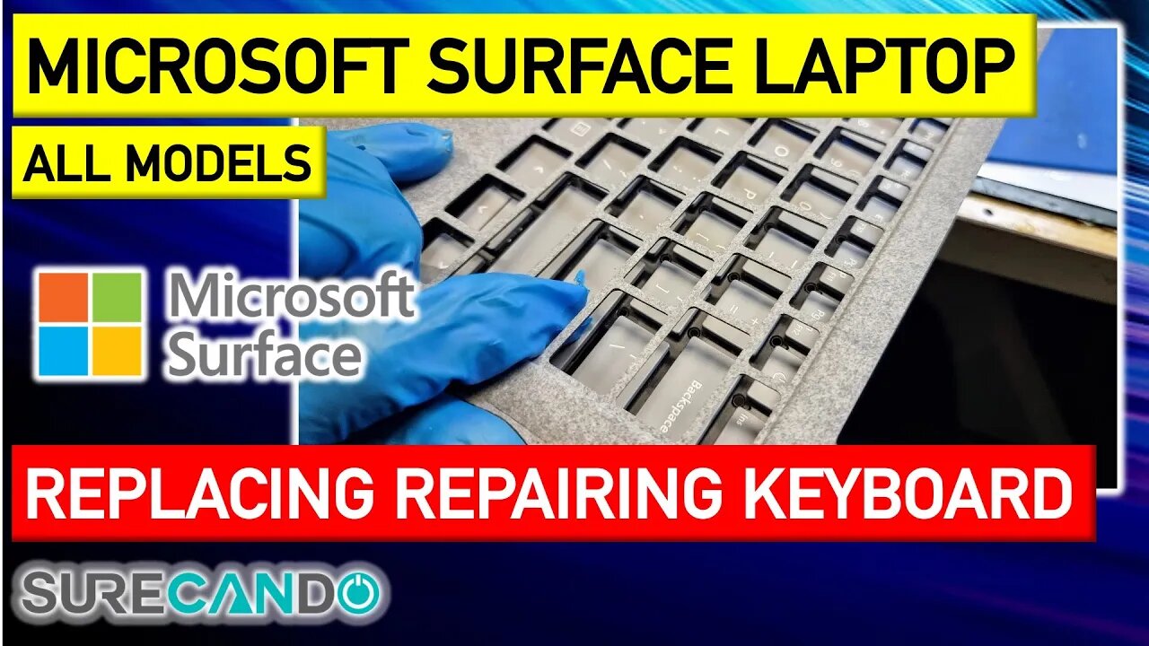 MS Surface Laptop 1 2 Sealing the keyboard assembly back with Glue work.