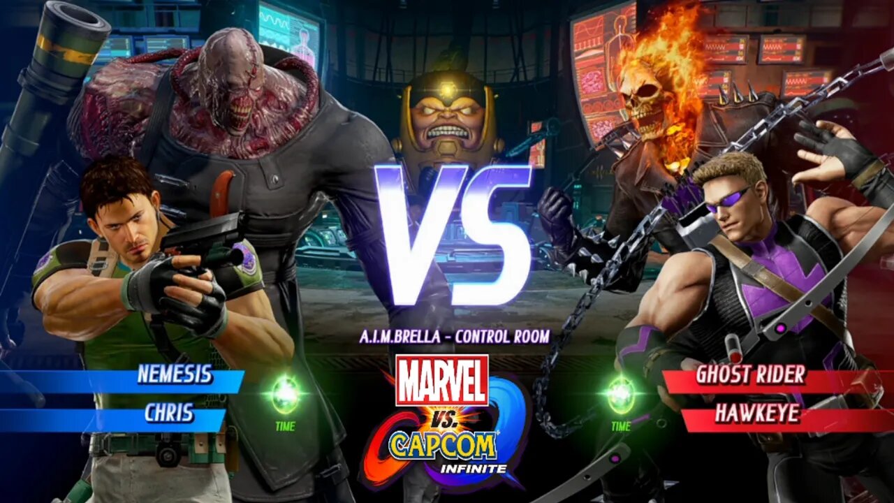 Nemesis & Chris VS Ghost Rider & Hawkeye Marvel Vs Capcom Infinite