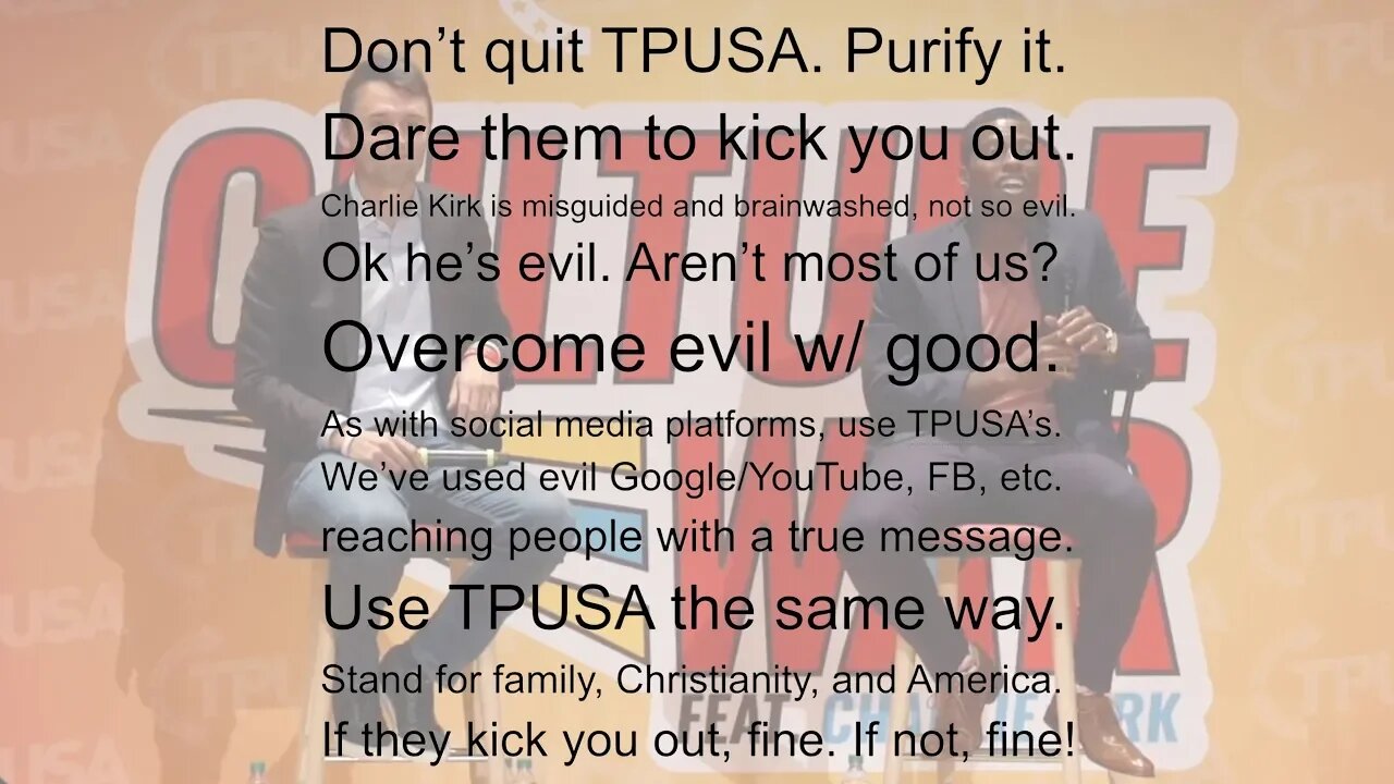 Dare TPUSA to Kick Out Conservative Christians. (Thur. 11/14/19)