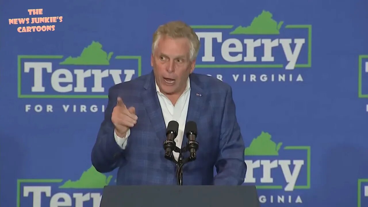 Democrat McAuliffe at his rally: "You can not come here and not see the damage" of climate change.