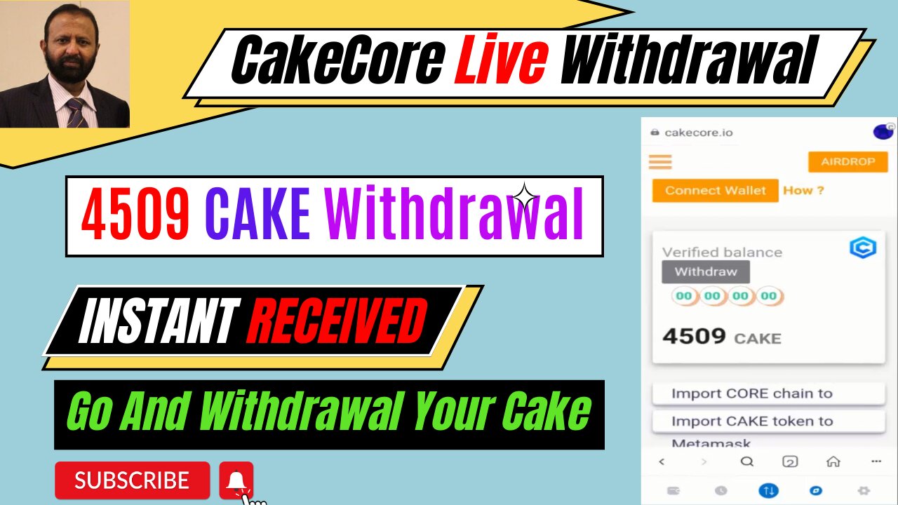 #CakeCore Withdraw Update | Live 4509 Cake Withdrawal | How To Withdrawal CakeCore |