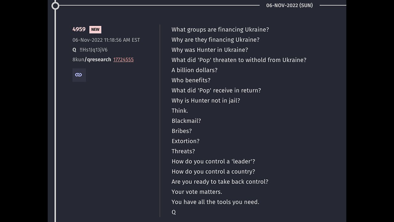 Q drop of November 6, 2022
