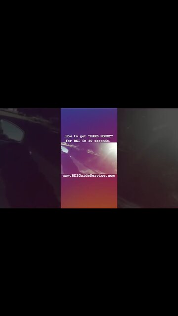 how to get a "HARD MONEY" loan for REI; in 30 seconds