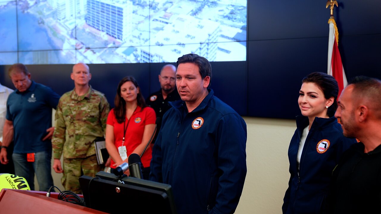 Gov. Ron DeSantis Visits Lee County EOC