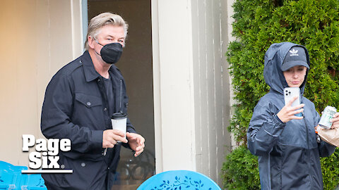 Alec Baldwin, wife Hilaria appear distraught during morning coffee run