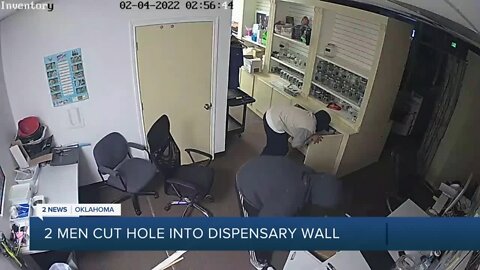 2 Men Cut Hole Into Dispensary Wall