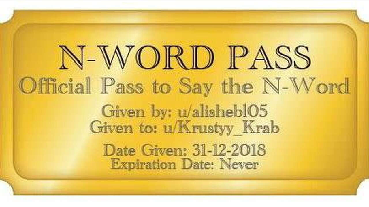 I Got The N-Word Pass (Comedy Skit)