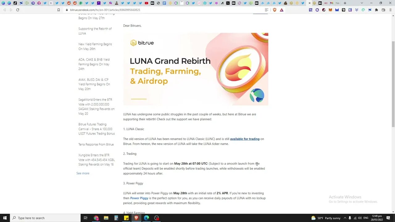 First Centralized Exchange That Intends To List LUNA 2 0 Today Is?