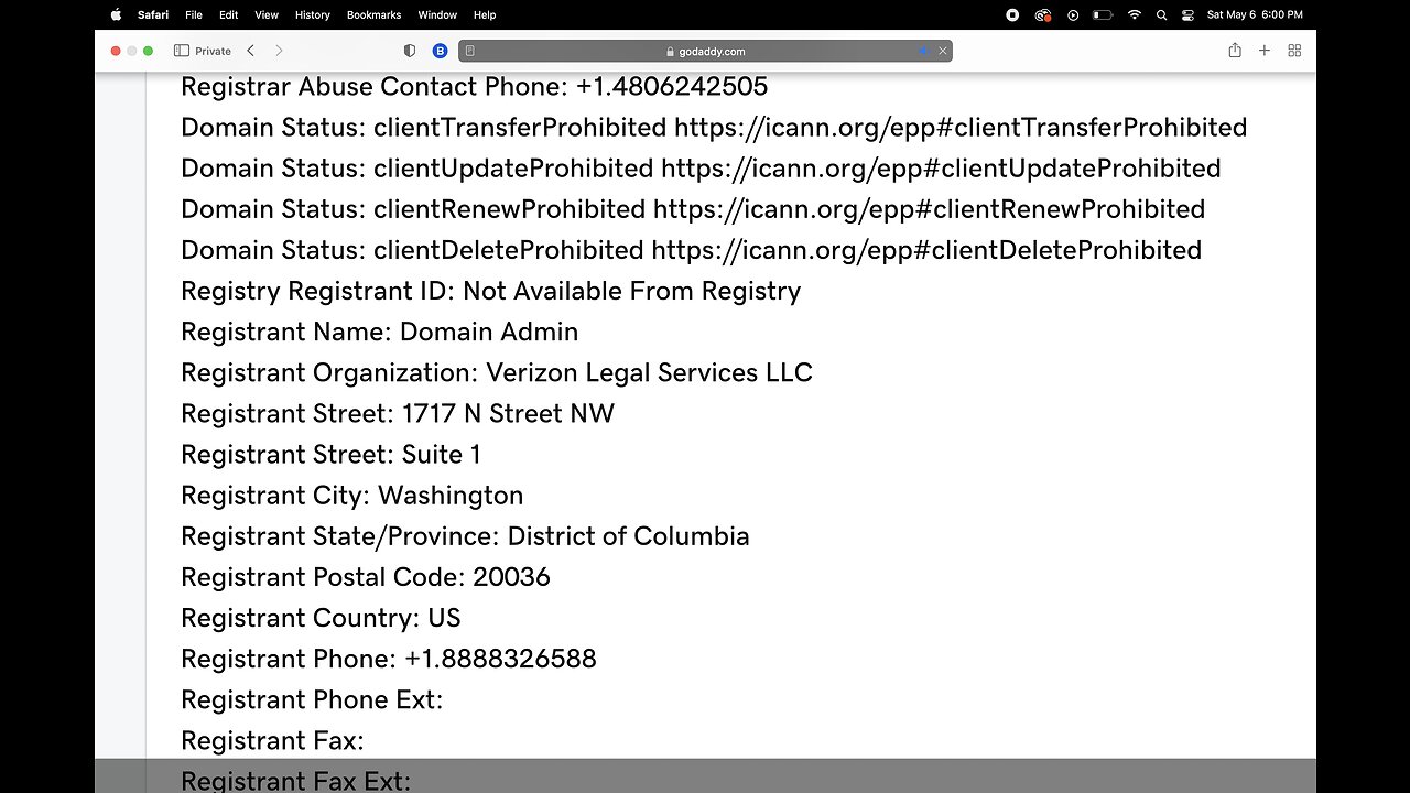 VerizonLegal.com WHOIS Verizon Legal Services LLC May 6, 2023