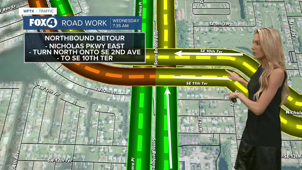 Navigating past construction area in Cape Coral