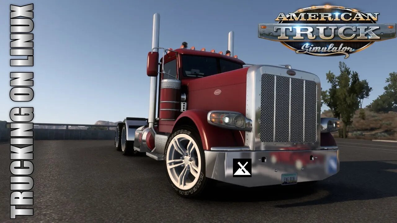 ATS 1.43 American Truck Simulator Hard Trucking on MX Linux AHS