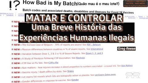 ⚠️☢☣️MATAR E CONTROLAR: UMA BREVE HISTÓRIA DAS EXPERIÊNCIAS HUMANAS ILEGAIS (GREG REESE)⚠️☢☣️