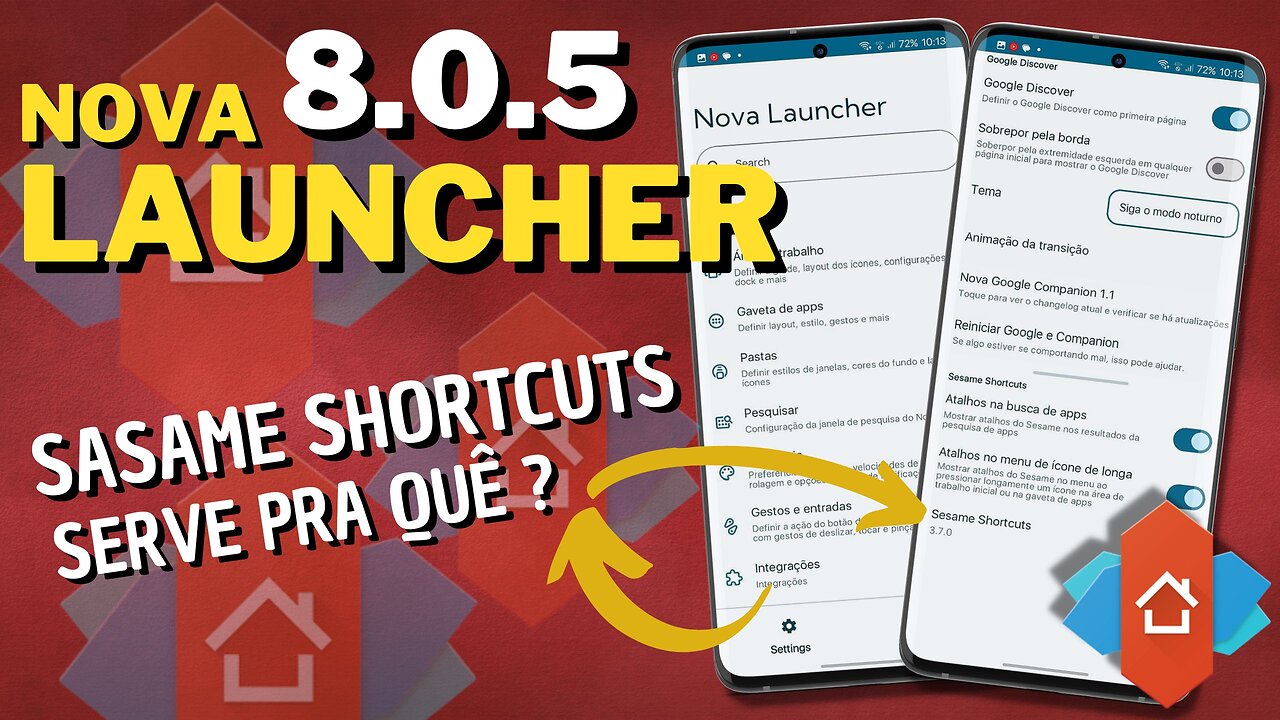 š¢Atualização NOVA LAUNCHER 8.0.5 | Vou te mostrar para quĆŖ serve a Função SESAME SHORTCUTS