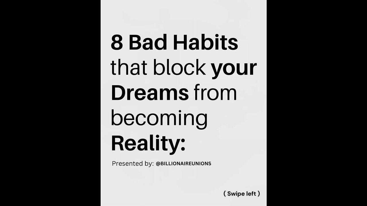 8 Bad Habits that block your Dreams from becoming Reality | Transform Unrecognizable | Day 17