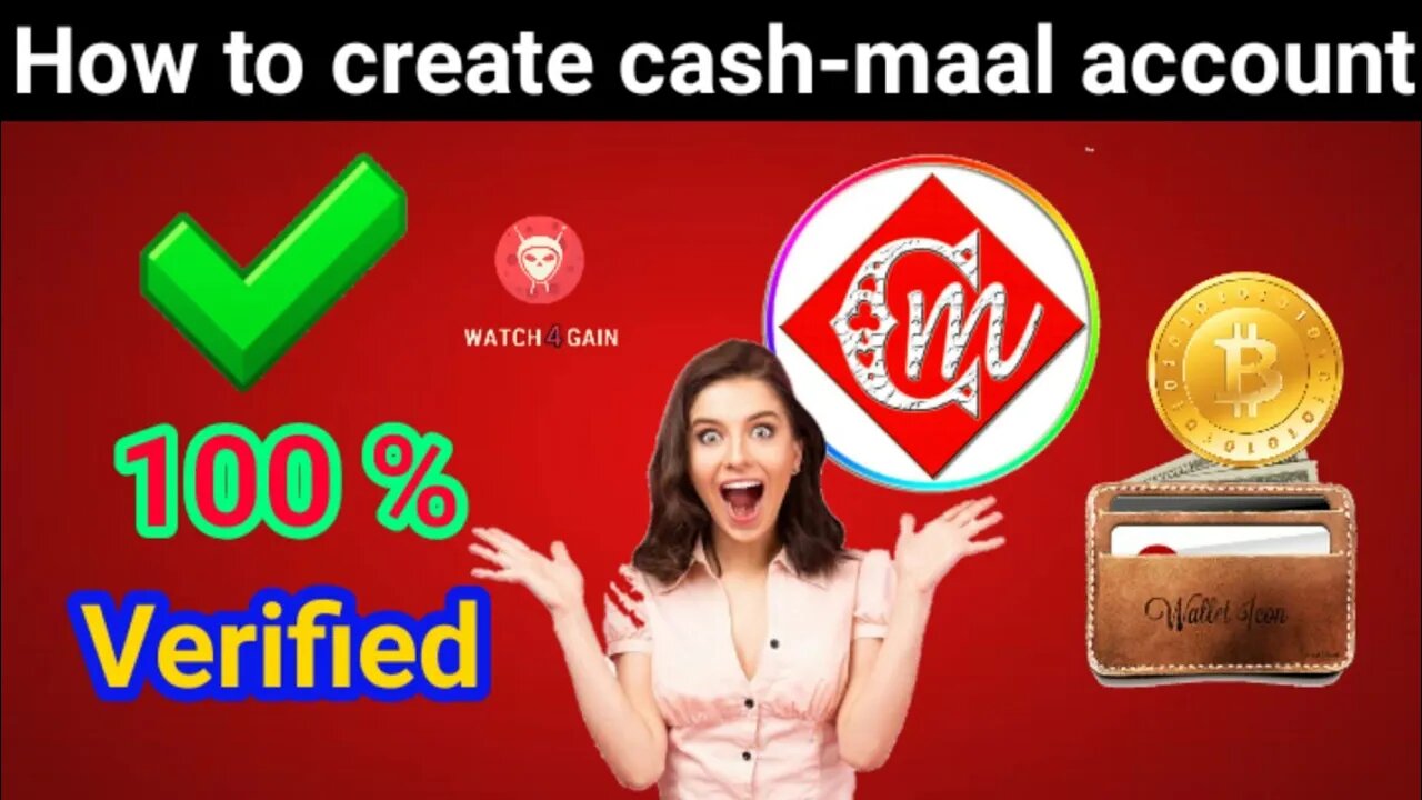 How to create & verify cash-maal account full method in 8 minute | crypto wallet | watch4gain