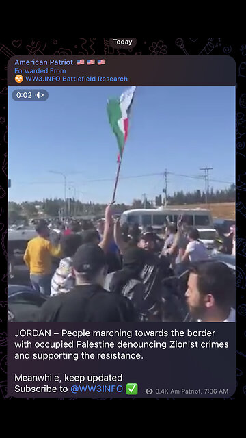 JORDAN – People marching towards the border with occupied Palestine denouncing Zionist crimes