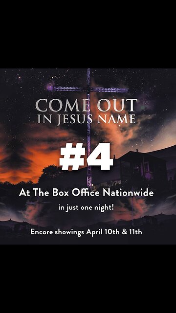 "Come Out In Jesus Name" #4 in only 1 night. Encore coming.
