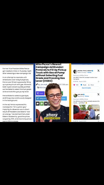 Victor Reacts: Phony Politician Mike Pence Pretends to Pump Gas - Gets Mocked on Social Media