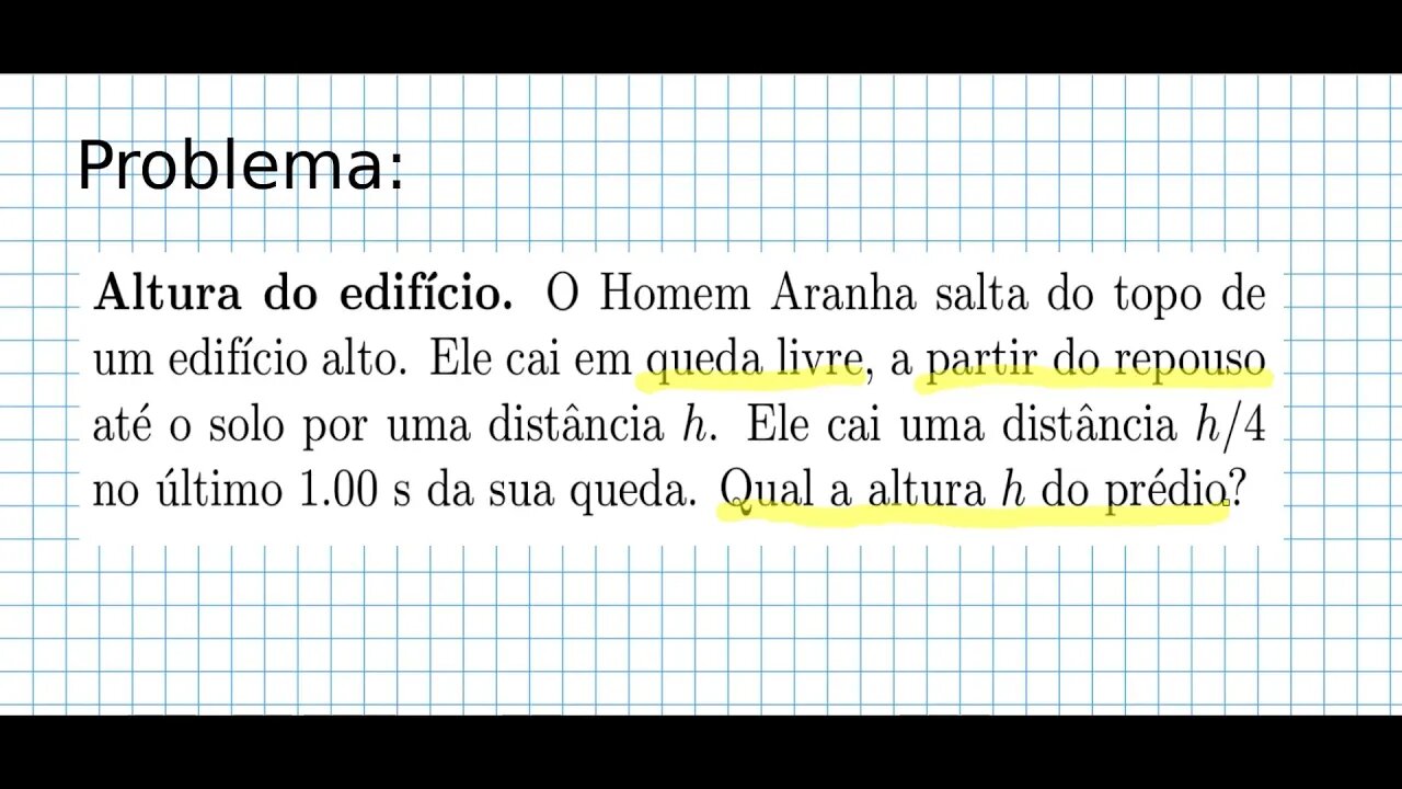 Resolução de problema: altura do edifício