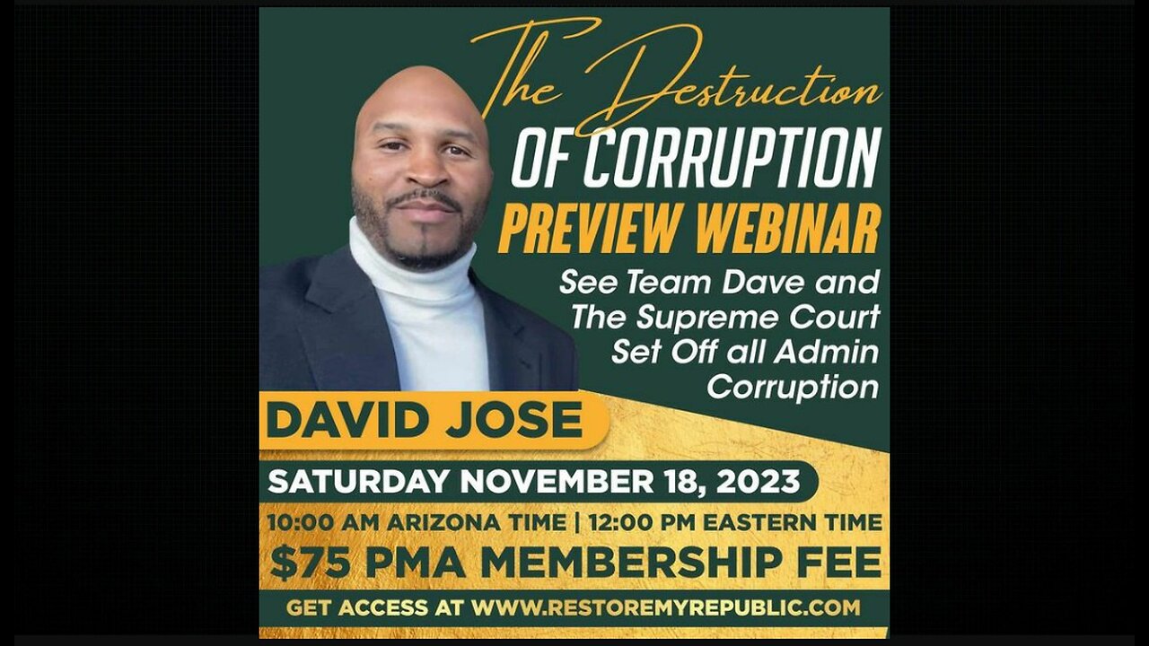 David Jose: The Destruction of Corruption.