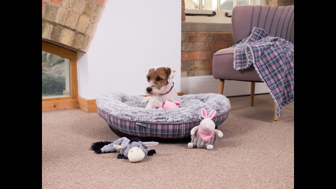 Petface Check Pattern Donut Dog Bed