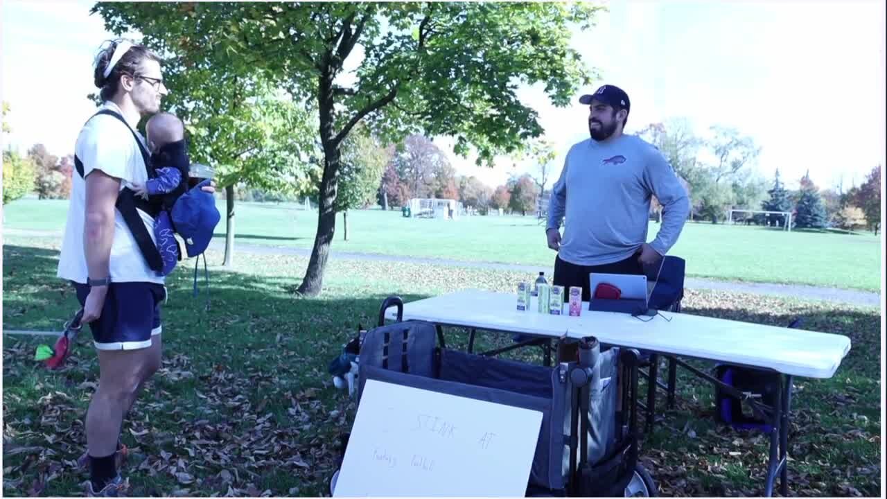 Grown man stuck selling lemonade in Delaware Park