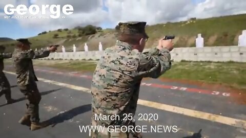 Sun's Out, Gun's Out! U.S. Marines participate in a pistol range at Camp Pendleton, March 25, 2020