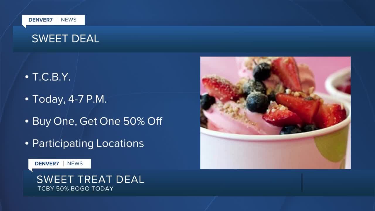 Sweet deal: TCBY today has BOGO 50% off