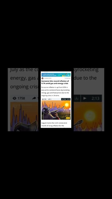 Eurozone Hits Record Inflation of 9.1% Amid Gas and Energy Crisis #cryptomash #eurozone #crisis