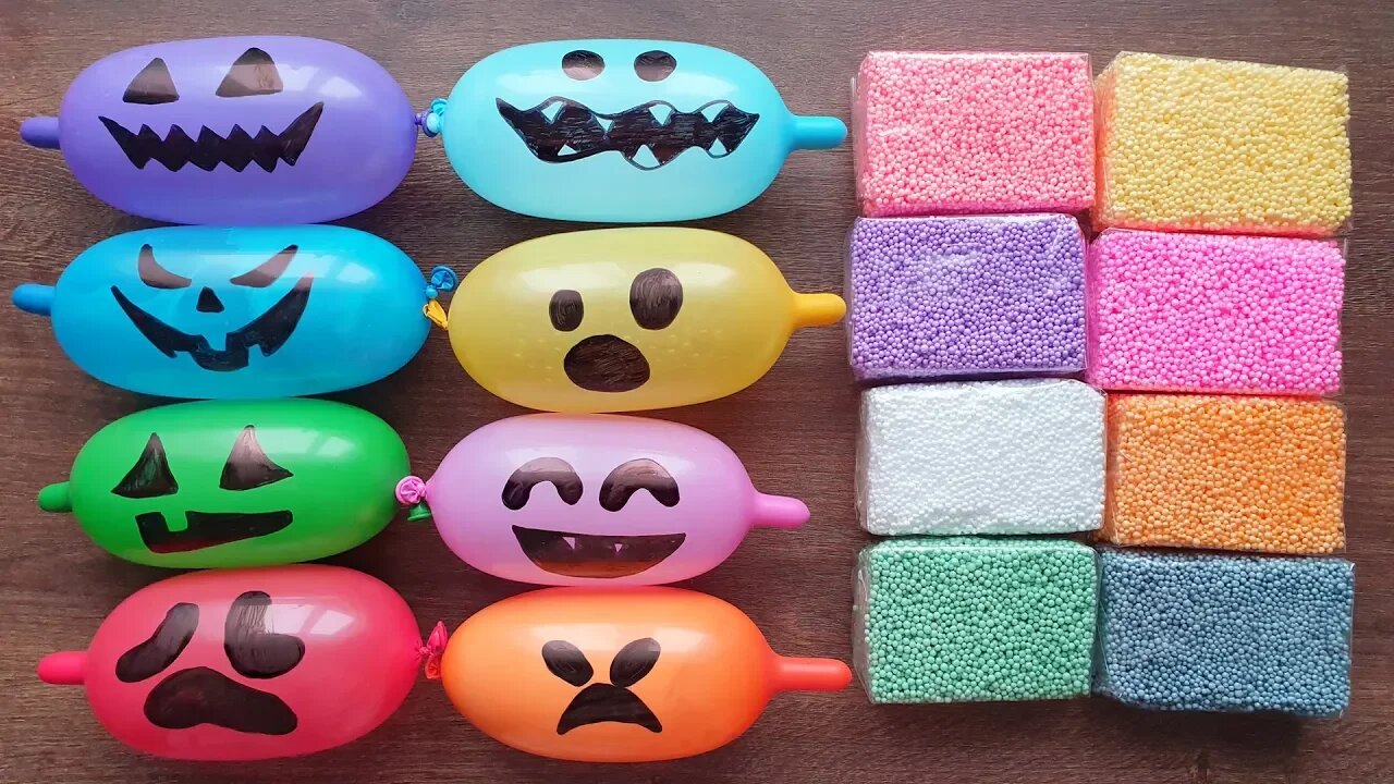 Making Slime with Funny Balloons and Foam Bricks - Satisfying Slime video