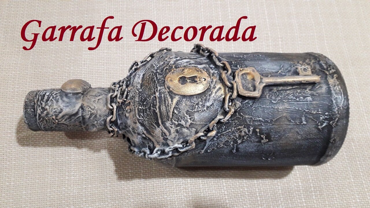 DIY - GARRAFA DECORADA - DECORAÇÃO FÁCIL E BARATA