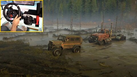 SNOWRUNNER - UNLOCKING THE TRUCK AND TAKE IT TO THE FARM - Steering Wheel G29