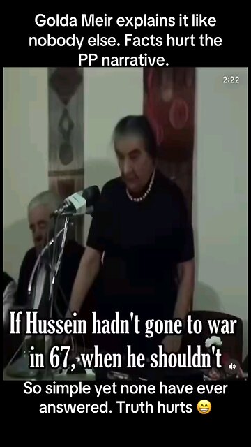 A little history lesson from Golda Meir, former Israeli prime minister